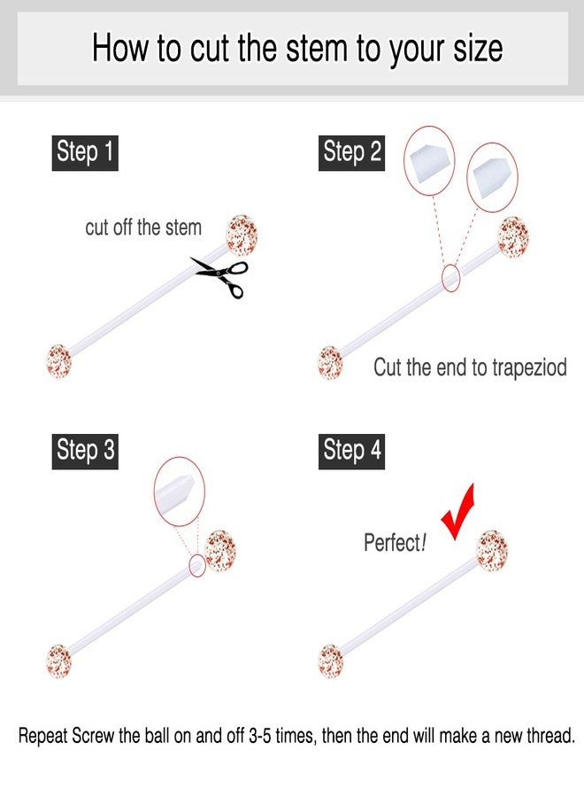 JFORYOU 6 Style Pregnancy Maternity Flexible Bioplast Long Belly Button Rings Navel Retainer Body Piercing 14G 1&1/2 Inch Length - Image 2